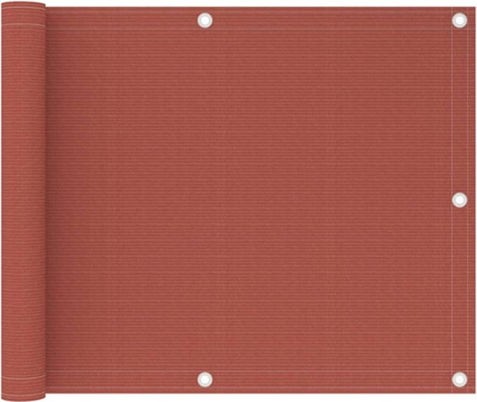 vidaXL - Balkonscherm - 75x400 - cm - HDPE - terracottakleurig