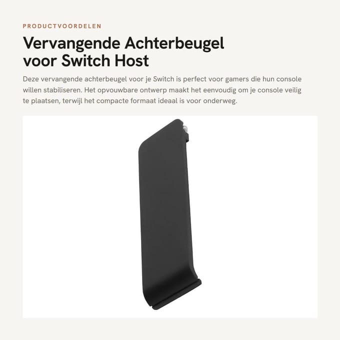 Dailygoods- Standaard Achterbeugel - Opvouwbaar - Host - Zwart - ABS - 60 x 19,8 mm - Beugel