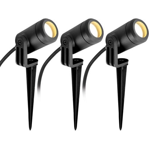 KS Verlichting set van 3 LED Grondspot - LED-Spike - Zwart - Compact - GU10