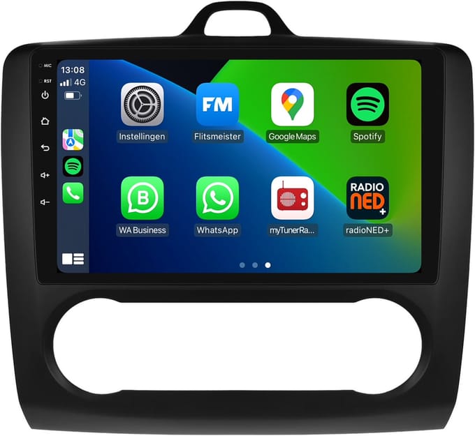 CarPlay autoradio geschikt voor Ford Focus | 2004 t/m 2011 | Android 13 | 9 inch | Draadloos Apple CarPlay & Android Auto | 2GB + 32GB | 8-Core processor | Davilon | 2025 model | 2004 2005 2006 2007 2008 2009 2010 2011 | Bluetooth & Wifi