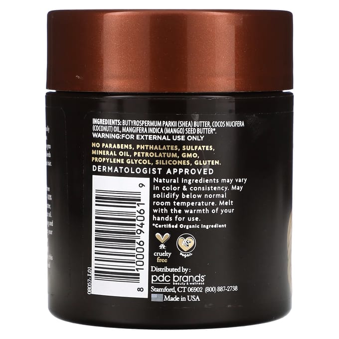 Cantu, beurre de mangue, mélange cru, 5,5 oz (156 g) black