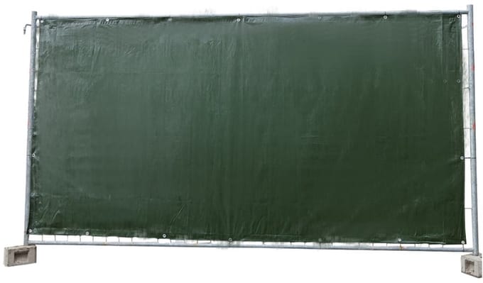 10 Stück Bauzaunplane 160g/m² grün PE 1,76m x 3,41m