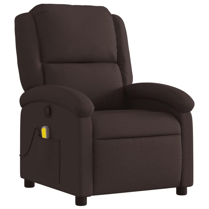 vidaXL - Massagestoel - verstelbaar - stof - donkerbruin