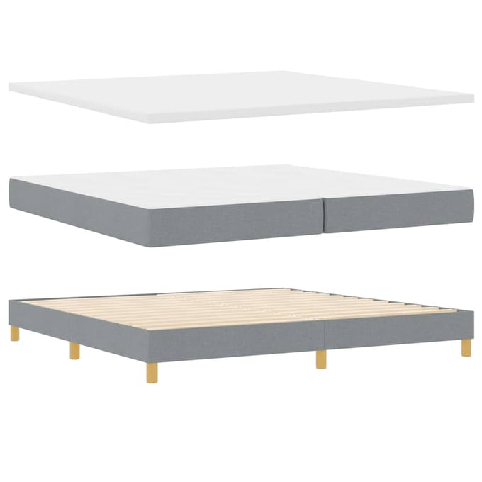 vidaXL - Boxspring - bed - met - matras - Lichtgrijs - 200 - x - 200 - cm - Stof