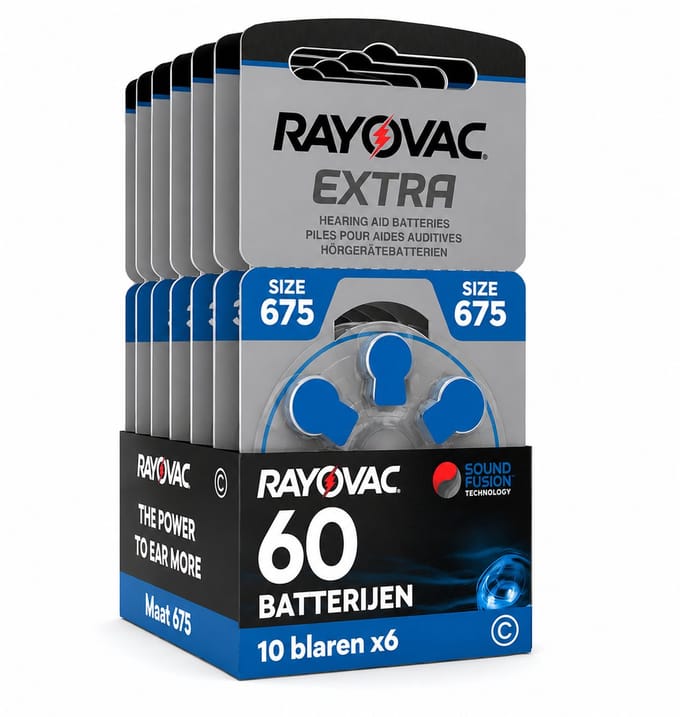 Rayovac Extra Advanced 675 Hoorbatterijen PR44 Blauw – 60 Stuks