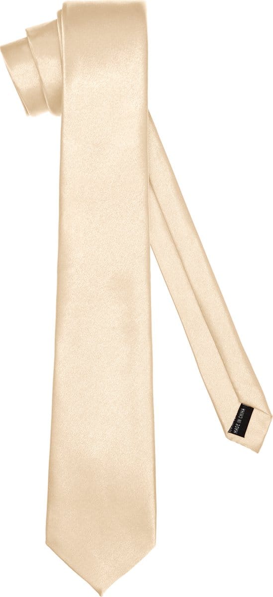Ladeheid Smal Stropdas - Stropdassen voor heren - Lengte: 150 cm, Breedte: 7 cm - Beige - LA-EA-TMS-7