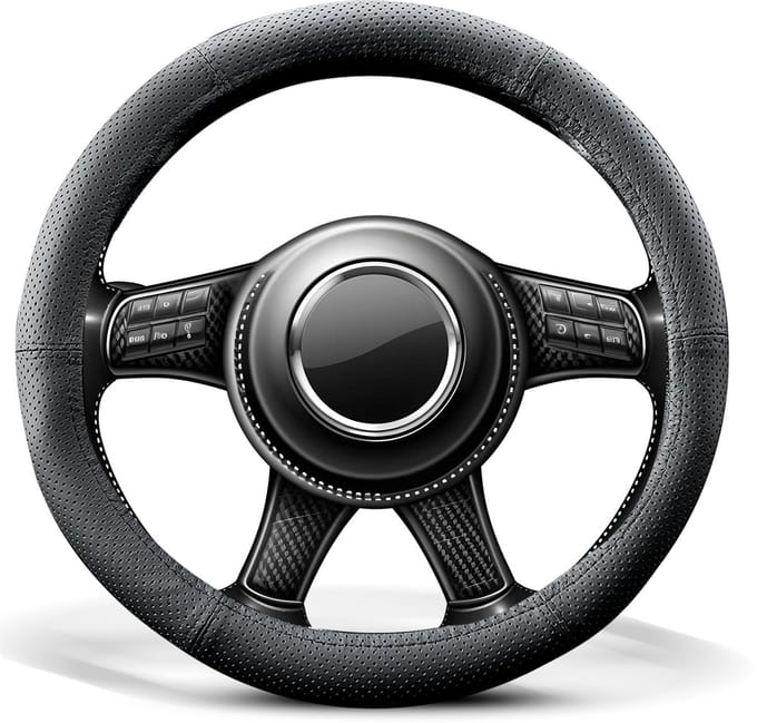 Carpassion Stuurhoes - Steering Cover - Leer - Ø 35-37 CM