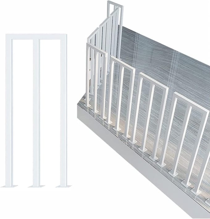 U-vormige trapleuning - Leuning steunstang - Veilig traplopen - Smeedijzer met coating - H-35 cm - Wit