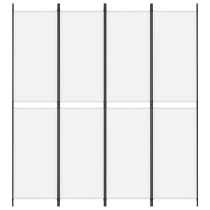 vidaXL - Kamerscherm - met - 4 - panelen - 200x220 - cm - stof - wit