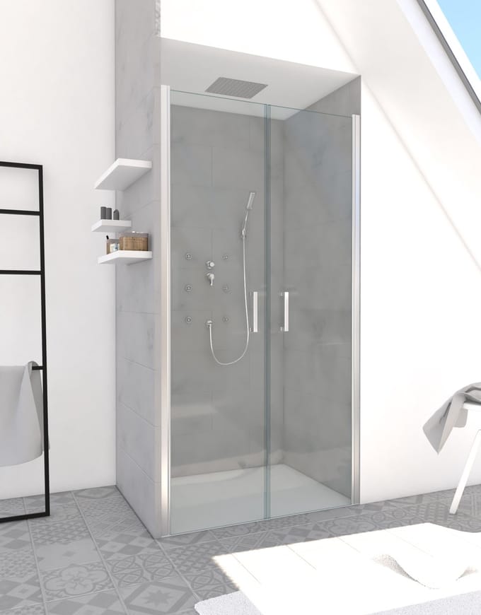 Aurlane Douche Swingdeur Saloon - Helder Glas 6mm - Chroom - 90x200cm