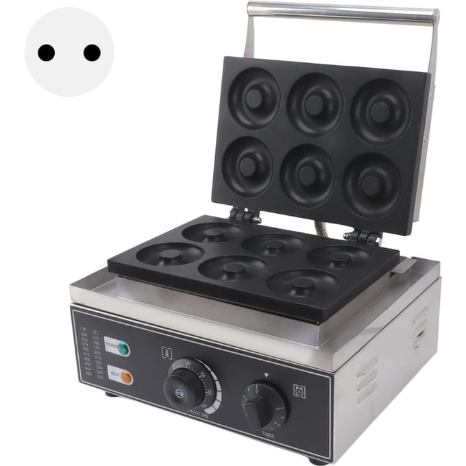 Commerciële Elektrische Donutmaker 6 Gaten Dubbelzijdige Verhitting Donutmaker Machine voor Restaurant L black