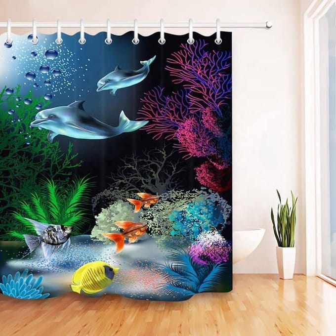 DOUCHEGORDIJN + BADMAT - 180 X180 CM - Douchegordijn - Badmat .