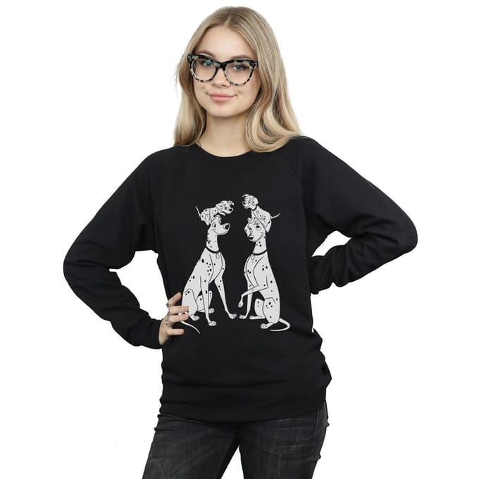 Disney Dames/Dames 101 Dalmatiërs Familie Sweatshirt (Zwart)