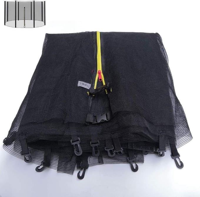 Trampoline Net - Veiligheidsnet - Veilig Spelen - Dubbele Rits Sluiting - 183 cm - Zwart