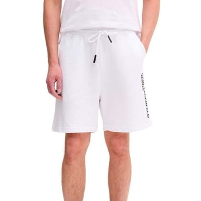 Karl Lagerfeld Jeans Text Logo Korte Sportbroek Wit S Man