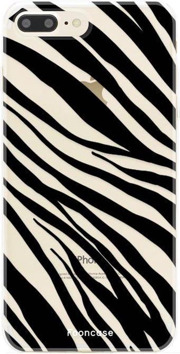 Fooncase Hoesje Geschikt voor iPhone 8 Plus - Shockproof Case - Back Cover / Soft Case - Zebra print