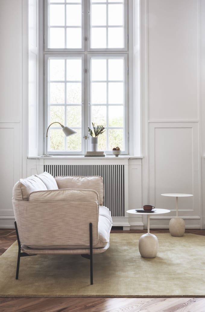 &Tradition - Lato Bijzettafel - ovaal 40 x 50 cm - Ivory White & Crema Diva Marble - wit