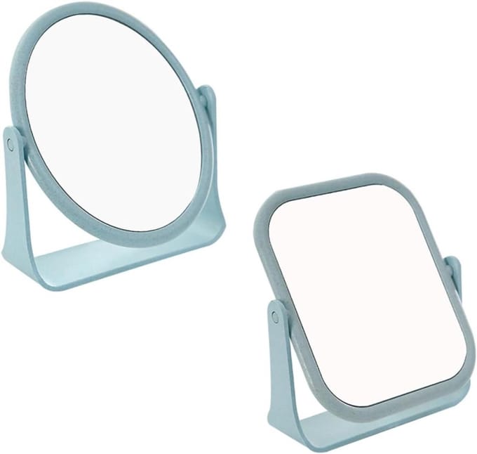 Make-up Spiegels - Dubbelzijdig - Dagelijks Gebruik - Verstelbaar Ontwerp - 2 Stuks - Blauw
