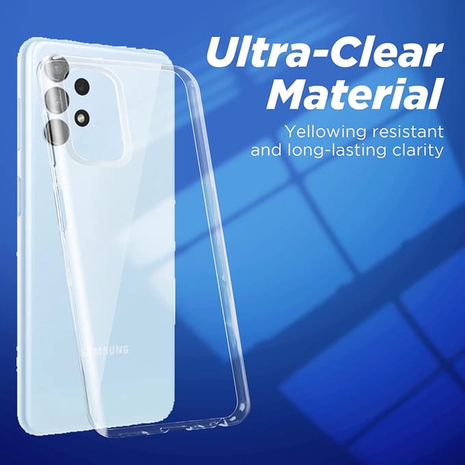 Silicone hoesje transparant met 2 Pack Tempered glas Screen Protector Geschikt voor: Samsung Galaxy A13 4G