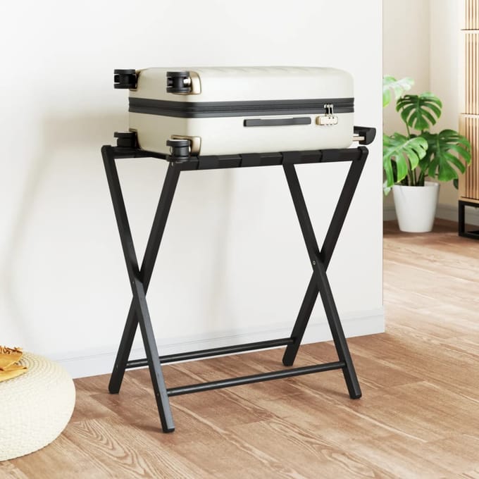 vidaXL - Bagagerek - 68,5x38x58 - cm - bamboe - zwart