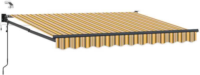vidaXL - Elektrisch - Uitschuifbare - Zonneluifel - Geel - en - Grijs - 2,5 - x - 2 - m