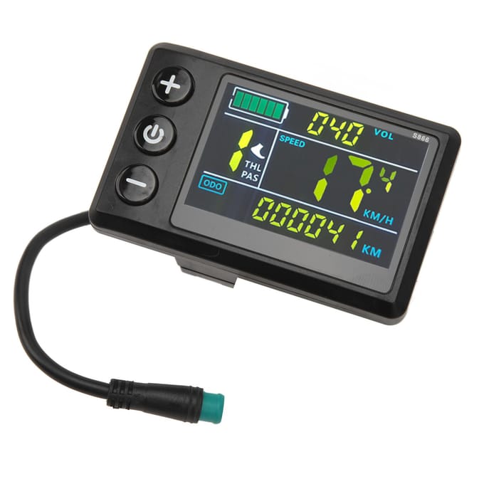 Compteur de vélo électrique avec écran LCD ABS, étanche, écran couleur LCD S866 black