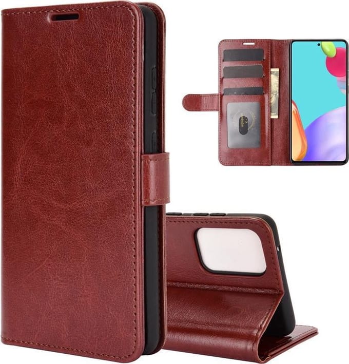 MobyDefend Hoesje - Geschikt voor Samsung Galaxy A52 / A52s - Wallet Book Case (Sluiting Achterkant) - Bruin
