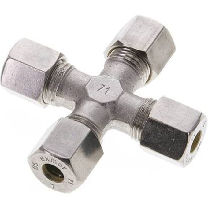 8S RVS Kruissok Knelfitting 630 Bar DIN 2353 - FL4X-O-S-08-S