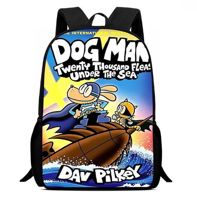 Dog Man Perifere Animatie Rugzak Heren- en Dames Schooltas Computer Tas Dubbele Schouder Standard