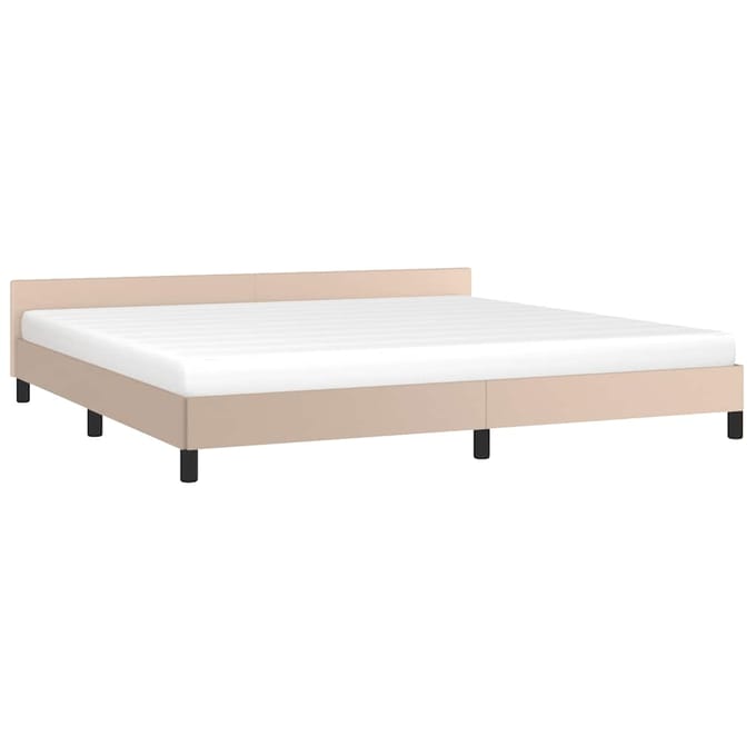 vidaXL - Bedframe - met - hoofdeinde - zonder - matras - Cappuccino - 200x200 - cm