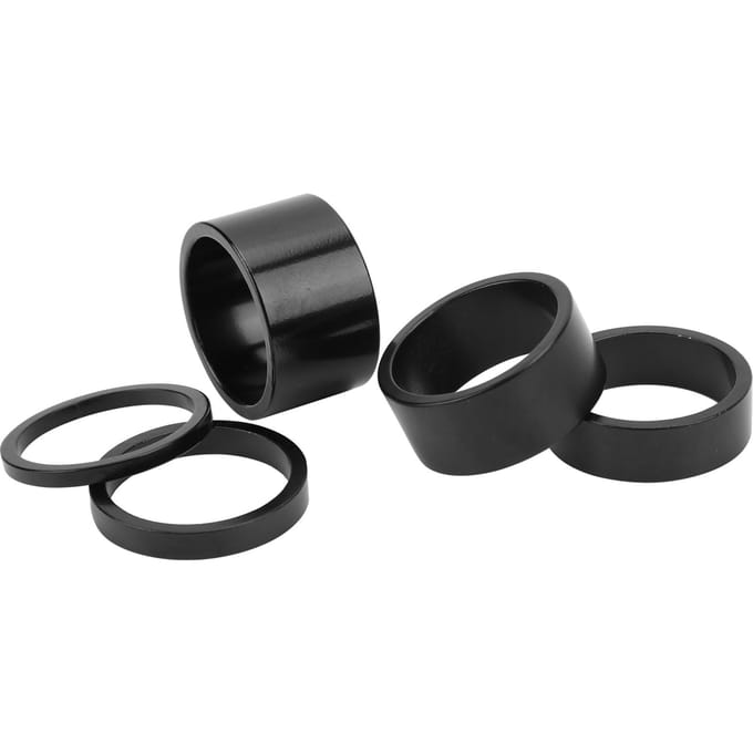 5 stuks/set Fiets Voorvork Onderlegring Mountainbike Aluminium Headset Spacer Vork Onderlegring black
