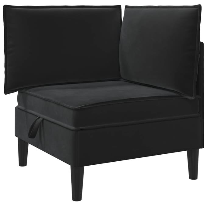vidaXL - Sofa - met - opslag - Zwart - Fluweel