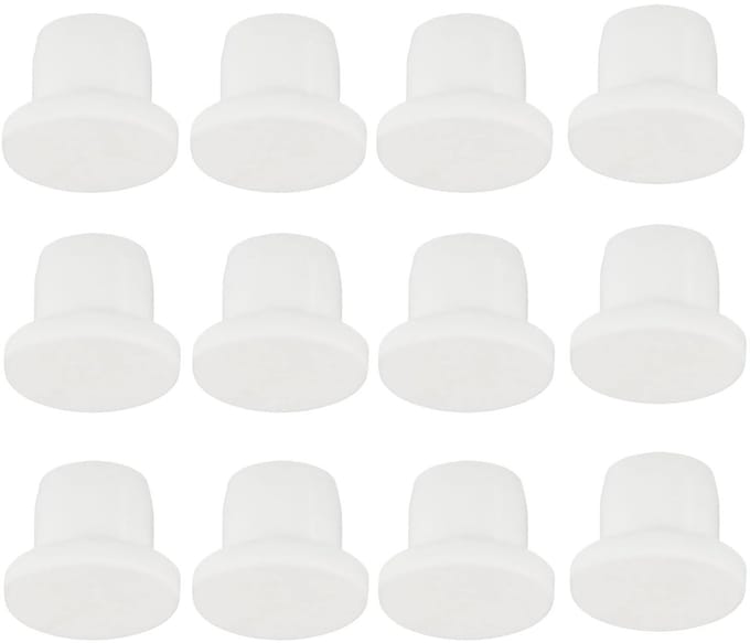 Dailygoods- Hole Plug 12 Stuks - Siliconen Stopper - Flexibele Stopper - Zachte Stopper - Voor 9-10mm Gat - Wit