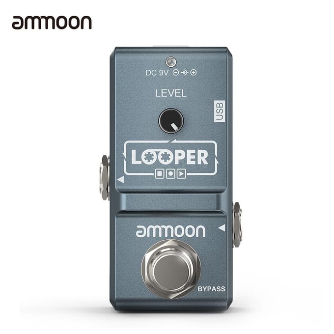 ammoon AP-09 Nano Loop effectpedaal voor elektrische gitaar Looper True Bypass Onbeperkte overdubs 10 grijs