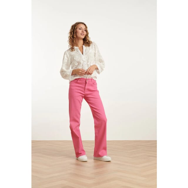 Smashed Lemon 25207 roze denim straight jeans