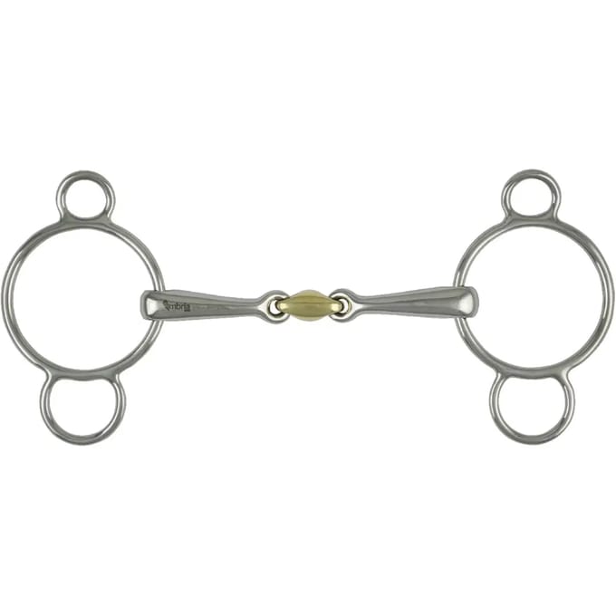 Mors met 3 ringen voor paard van messing Metalab