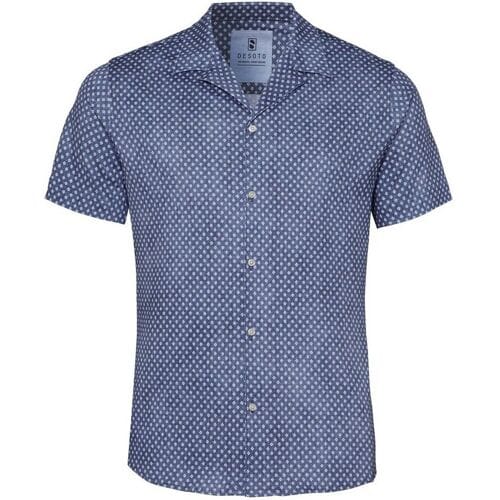 Desoto Overhemd Allover Minimal Pattern Denim Look Authentic Blue / male