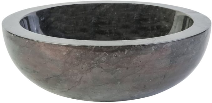 Volledig Gepolijste Waskom van Steen – Zwart Marmer – 35x12 cm