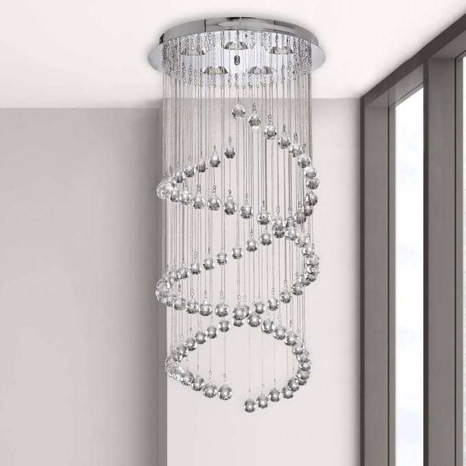 Searchlight Hanglamp Hallway met glaskristalbezetting, 80 cm