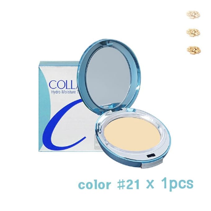 ENOUGH Collagen Hydro Moisture Two Way Cake 13g+ refill #21 Light Beige + RANDOM GIFT blue