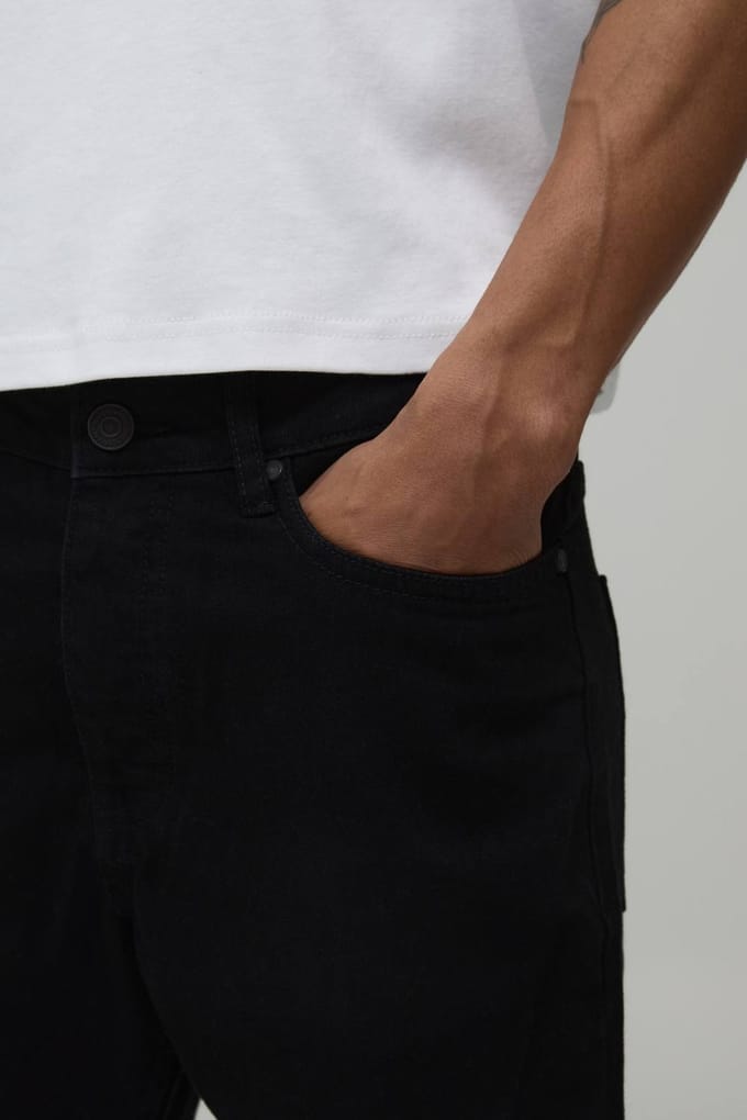 Essential Slim Fit Denim Shorts | Black | Size 62