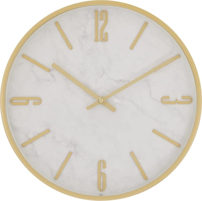 Atmosphera Nathalie Klok met marmerlook - Glas/PP - Ø30cm - Goud