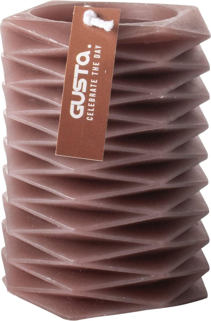 Figuurkaars zigzag H10cm bruin - Gusta®