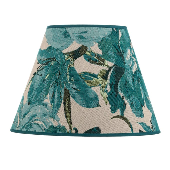 Duolla kap Sofia hoogte 21 cm, bloemenpatroon turquoise