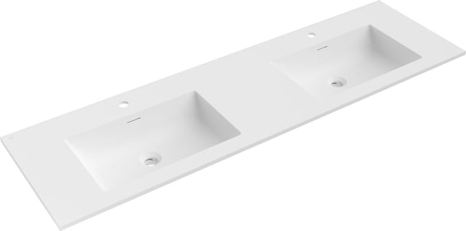 Mexen Otis dubbele ingebouwde wastafel 161 x 46,5 cm, witte mat - 25181601D