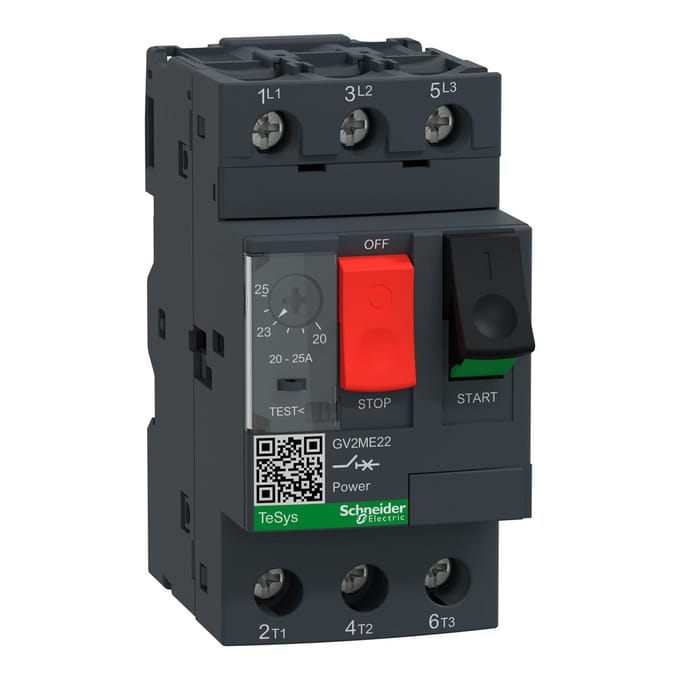 Schneider Electric Tesys gv motor circuit breaker gv2me22 thermisch-magnetisch 20-25a 11kw@400v icu15ka drukknop