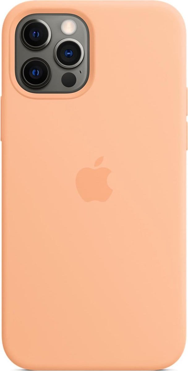 Silicone Backcover MagSafe voor de Apple iPhone 12 (Pro) - Cantaloupe