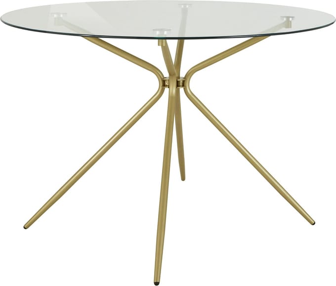 Silvie-Eettafel - Rond Glas/Messing