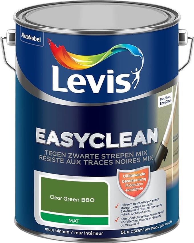 Levis - Easyclean Tegen Zwarte Strepen Mix - Clear Green B80 - Mengverf - 5 L