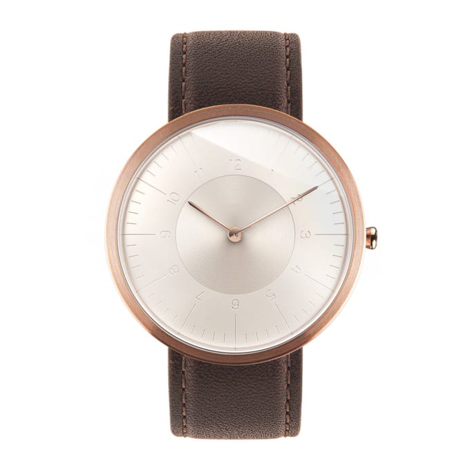 Auteur Watches Moonlight Dusk - Extra Plat Designhorloge Bruin Leer 39mm
